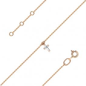 Золотой браслет Крест АЛЬКОР с бриллиантом 55162-000 55162-000 фото