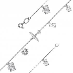 Браслет из белого золота АЛЬКОР 55172-Б00 с бриллиантом 55172-Б00 фото