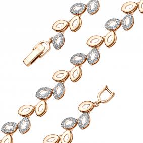 Золотой браслет АЛЬКОР 55466-100 с бриллиантом 55466-100 фото