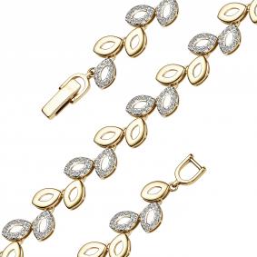 Золотой браслет АЛЬКОР 55466-300 с бриллиантом 55466-300 фото