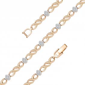 Золотой браслет АЛЬКОР 55467-100 с бриллиантом 55467-100 фото