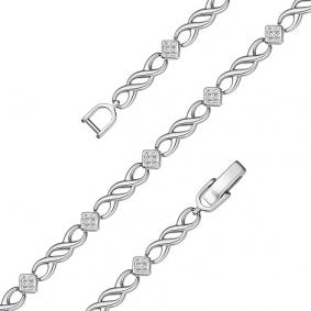 Браслет из белого золота АЛЬКОР 55467-200 с бриллиантом 55467-200 фото