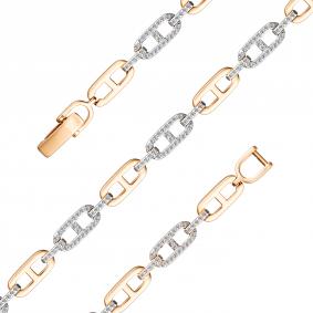 Золотой браслет АЛЬКОР 55577-100 с бриллиантом 55577-100 фото