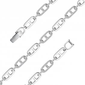 Браслет из белого золота АЛЬКОР 55577-200 с бриллиантом 55577-200 фото