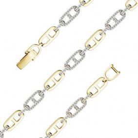 Браслет из лимонного золота АЛЬКОР 55577-300 с бриллиантом 55577-300 фото