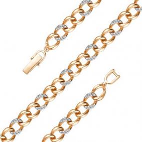 Золотой браслет АЛЬКОР 55578-100 с бриллиантом 55578-100 фото