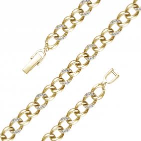 Браслет из лимонного золота АЛЬКОР 55578-300 с бриллиантом 55578-300 фото