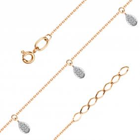 Золотой браслет АЛЬКОР 55599-100 с бриллиантом 55599-100 фото