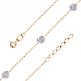 Золотой браслет АЛЬКОР 55600-100 с бриллиантом 55600-100 фото