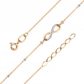 Золотой браслет АЛЬКОР 55601-100 с бриллиантом 55601-100 фото