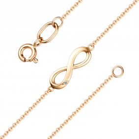 Золотой браслет АЛЬКОР 55722-100 с бриллиантом 55722-100 фото