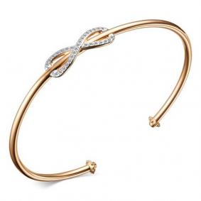 Золотой браслет АЛЬКОР 55756-100 с бриллиантом 55756-100 фото