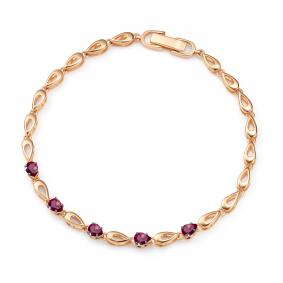 Золотой браслет АЛЬКОР 55982-103 с рубином 55982-103 фото