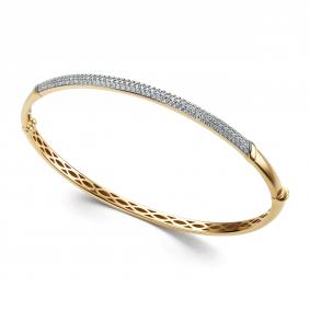 Браслет из лимонного золота АЛЬКОР 56029-300 с бриллиантом 56029-300 фото