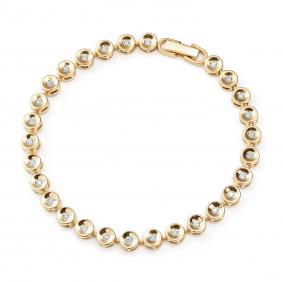 Браслет из лимонного золота АЛЬКОР 56031-300 с бриллиантом 56031-300 фото