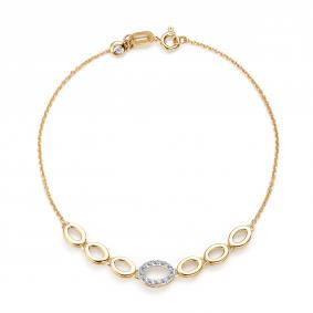 Золотой браслет АЛЬКОР 56871-300 с бриллиантом 56871-300 фото