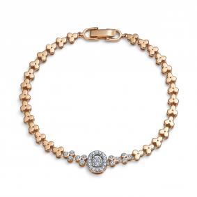 Золотой браслет АЛЬКОР 56873-100 с бриллиантом 56873-100 фото