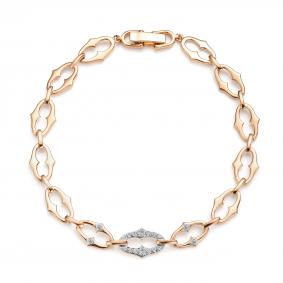 Золотой браслет АЛЬКОР 56874-100 с бриллиантом 56874-100 фото