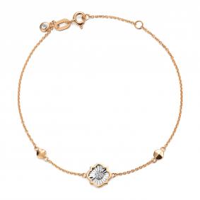 Золотой браслет АЛЬКОР 56948-100 с бриллиантом 56948-100 фото