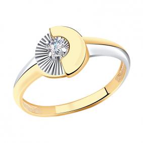 Золотое кольцо Золотые узоры 57-0044 с цирконием 57-0044 фото