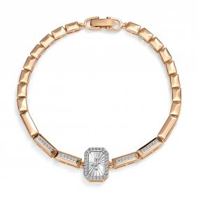 Золотой браслет АЛЬКОР 57129-100 с бриллиантом 57129-100 фото