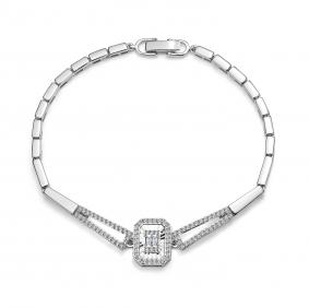 Браслет из белого золота АЛЬКОР 57130-200 с бриллиантом 57130-200 фото