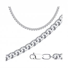 Цепь плетение Бисмарк из белого золота SOKOLOV 581070702-3 581070702-3 фото