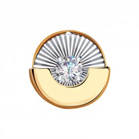 Золотая подвеска Золотые узоры 59-0044 с цирконием 59-0044 фото