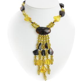 Колье Янтарная волна 6-00000 с янтарём 6-00000 фото