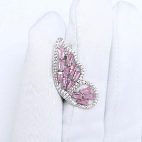 Серебряная брошь TALANT 60-72-000R-15626 с фианитом и кварцем 60-72-000R-15626 фото