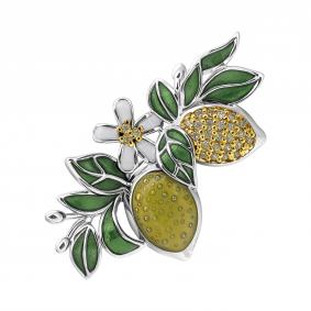 Серебряная брошь TALANT 60-7O-0005-17141 с фианитом и эмалью 60-7O-0005-17141 фото