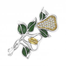 Серебряная брошь TALANT 60-7O-0005-17146 с фианитом и эмалью 60-7O-0005-17146 фото