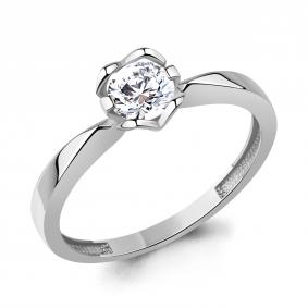 Кольцо из белого золота AQUAMARINE 600667б с фианитом 600667б фото