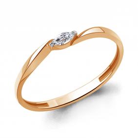 Золотое кольцо AQUAMARINE 600693 с фианитом 600693 фото