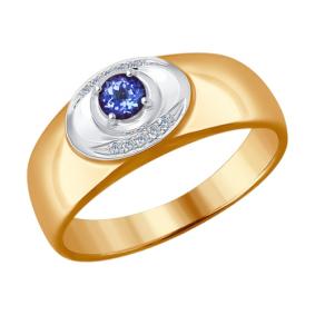 Золотое кольцо SOKOLOV 6014122 с бриллиантом и танзанитом 6014122 фото