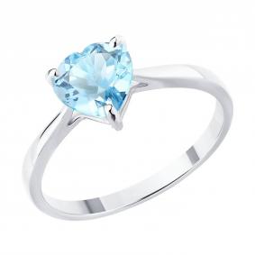 Кольцо из белого золота SOKOLOV 6014398-3 с аквамарином 6014398-3 фото