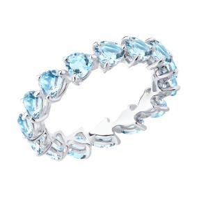 Кольцо из белого золота SOKOLOV 6014403-3 с аквамарином 6014403-3 фото