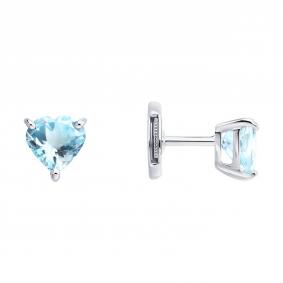 Серьги из белого золота SOKOLOV 6024498-3 с аквамарином 6024498-3 фото