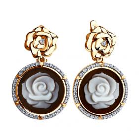 Золотые серьги SOKOLOV 6029003 с бриллиантом 6029003 фото