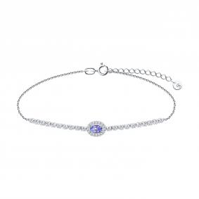 Золотой браслет SOKOLOV 6054029-3 с бриллиантом и танзанитом 6054029-3 фото