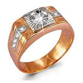 Золотое кольцо AQUAMARINE 60593А с фианитом 60593А фото