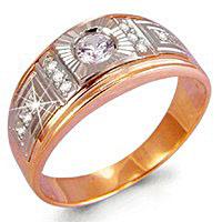 Золотое кольцо AQUAMARINE 60603А с фианитом 60603А фото