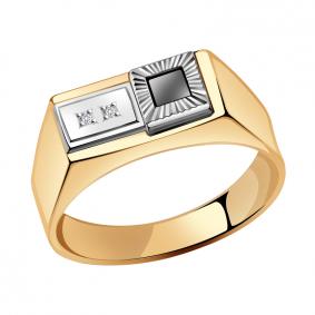 Золотое кольцо AQUAMARINE 60615Ч с фианитом 60615Ч фото