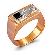 Золотое кольцо AQUAMARINE 60616 с фианитом 60616 фото