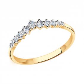 Золотое кольцо Золотые узоры 61-0048 с цирконием 61-0048 фото