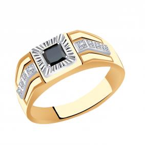 Золотое кольцо AQUAMARINE 61014Ч с фианитом 61014Ч фото