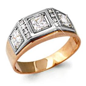 Золотое кольцо AQUAMARINE 61020А с фианитом 61020А фото