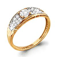 Золотое кольцо AQUAMARINE 61950А с фианитом 61950А фото