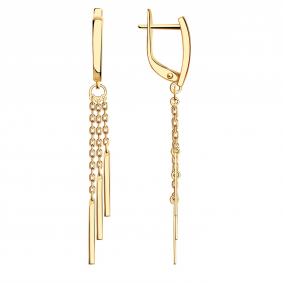 Золотые серьги Золотые узоры 62-0158 62-0158 фото