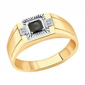 Золотое кольцо AQUAMARINE 62016Ч с фианитом 62016Ч фото